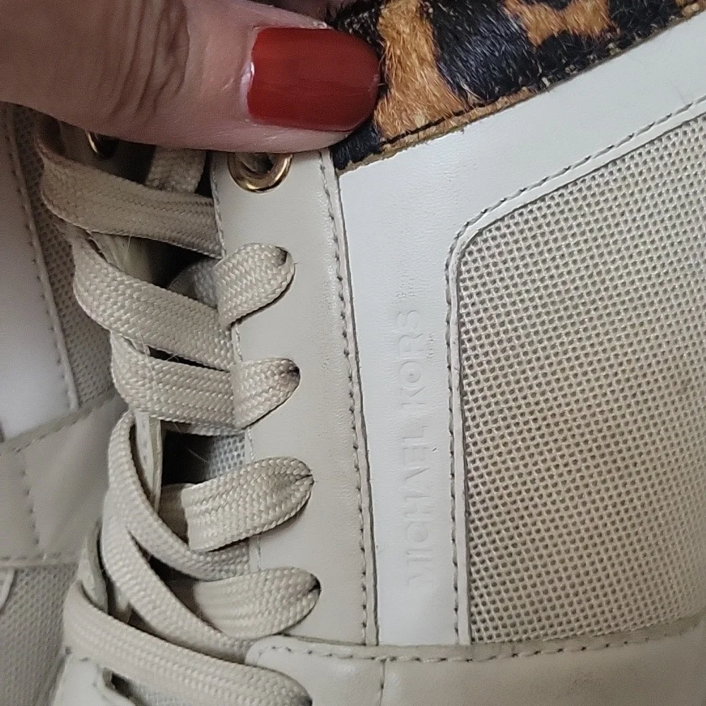 Michael Kors Billie Women's‎ Leopard Print Sneakers 8 EUC